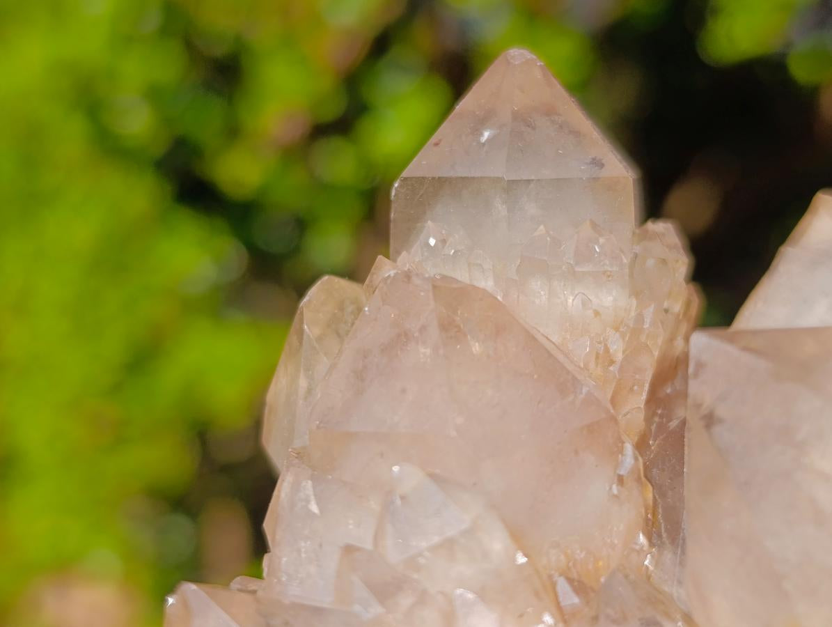 Natural Cascading White Phantom Smokey Luena Quartz Clusters x 3 From Luena, Congo - Toprock Gemstones and Minerals 