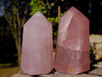 Polished Gemmy Rose Quartz Display Crystals x 4 From Madagascar