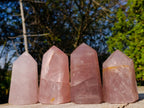 Polished Gemmy Rose Quartz Display Crystals x 4 From Madagascar
