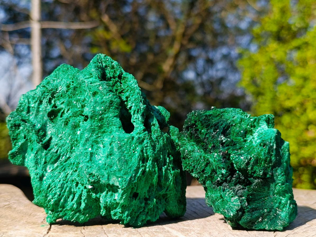 Natural Silky Malachite Specimens x 6 From Kasompe, Congo - Toprock Gemstones and Minerals 