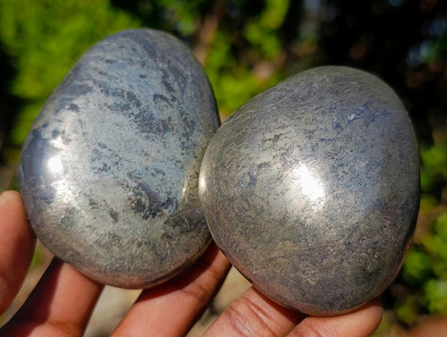 Polished Basalt Pharaoh Stone Galets x 6 From Iron Duke Mine, Zimbabwe - Toprock Gemstones and Minerals 