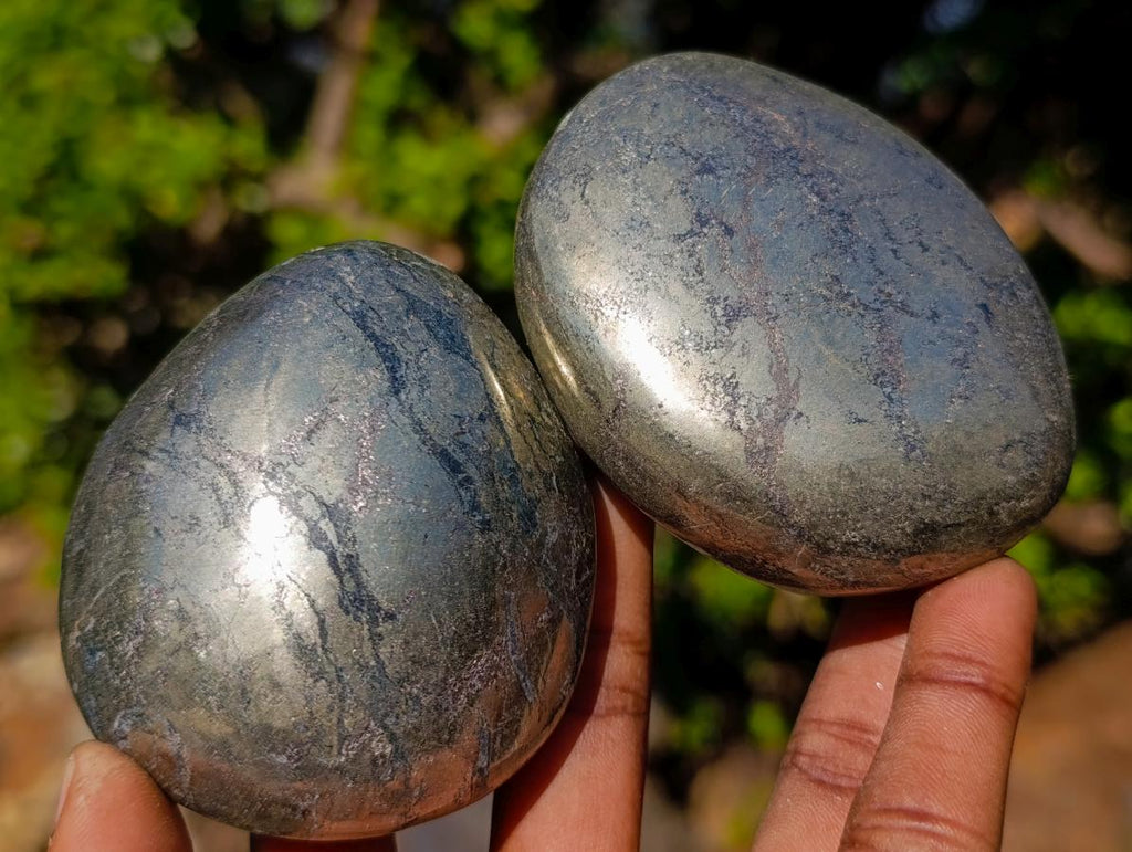 Polished Basalt Pharaoh Stone Galets x 6 From Iron Duke Mine, Zimbabwe - Toprock Gemstones and Minerals 