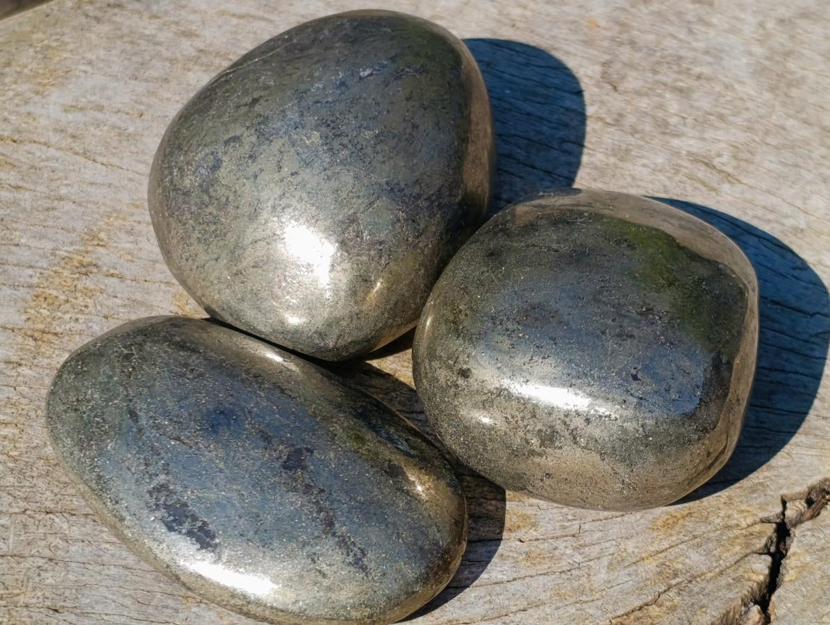 Polished Basalt Pharaoh Stone Galets x 6 From Iron Duke Mine, Zimbabwe - Toprock Gemstones and Minerals 