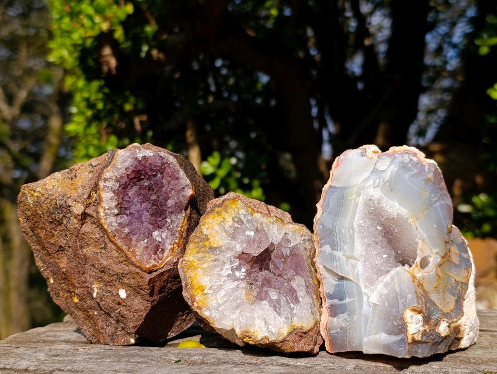 Natural Zululand Amethyst Agate Geodes x 12 From Jozini, South Africa - Toprock Gemstones and Minerals 