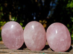 Polished Gemmy Rose Quartz Palm Stone x 24 From Madagascar - Toprock Gemstones and Minerals 