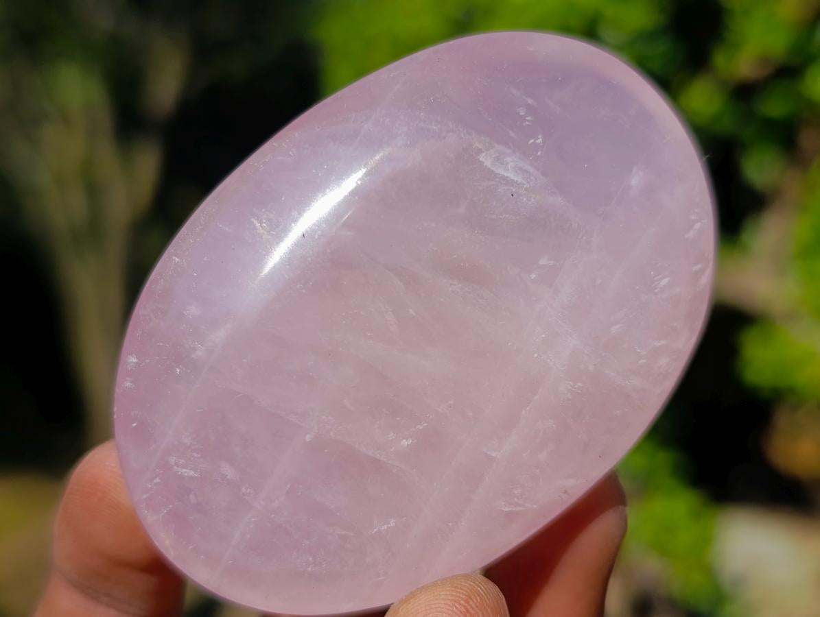 Polished Gemmy Rose Quartz Palm Stone x 24 From Madagascar - Toprock Gemstones and Minerals 