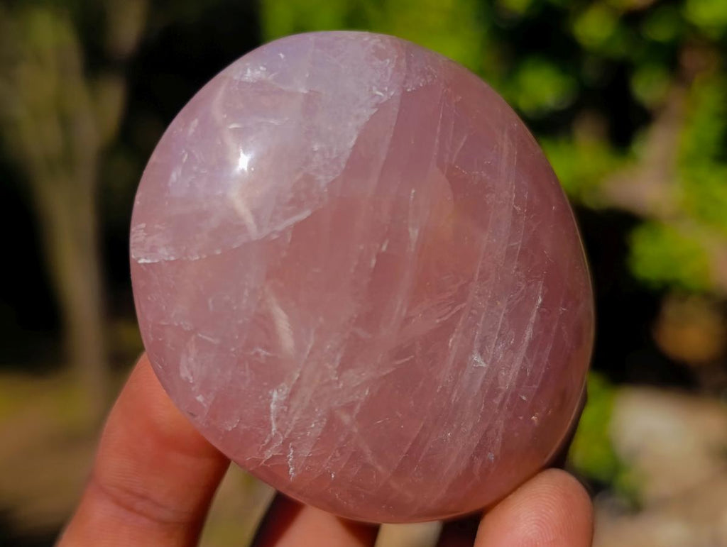Polished Gemmy Rose Quartz Palm Stone x 24 From Madagascar - Toprock Gemstones and Minerals 