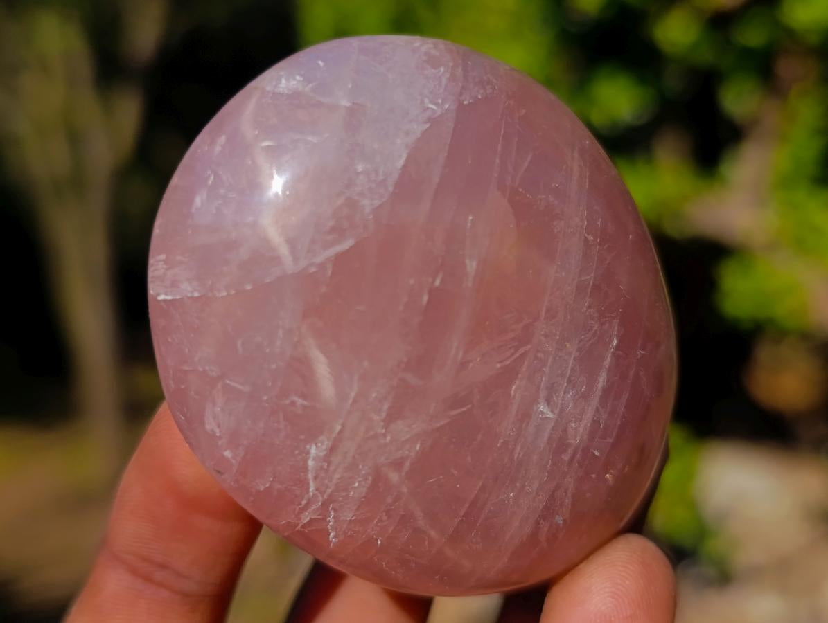 Polished Gemmy Rose Quartz Palm Stone x 24 From Madagascar - Toprock Gemstones and Minerals 