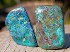 Polished Shattuckite Free Forms with Chrysocolla Azurite and Malachite x 35 From Congo - Toprock Gemstones and Minerals 