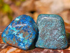 Polished Shattuckite Free Forms with Chrysocolla Azurite and Malachite x 35 From Congo - Toprock Gemstones and Minerals 