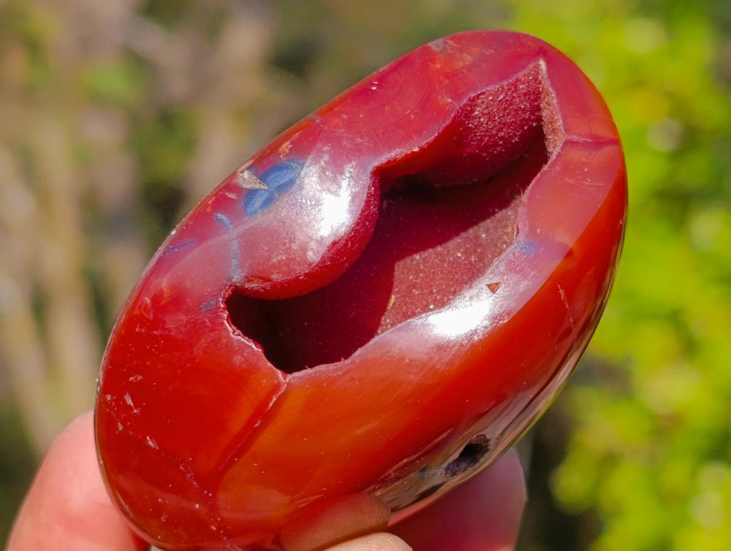Polished Carnelian Agate Gemstone Geode Free Forms x 12 From Madagascar