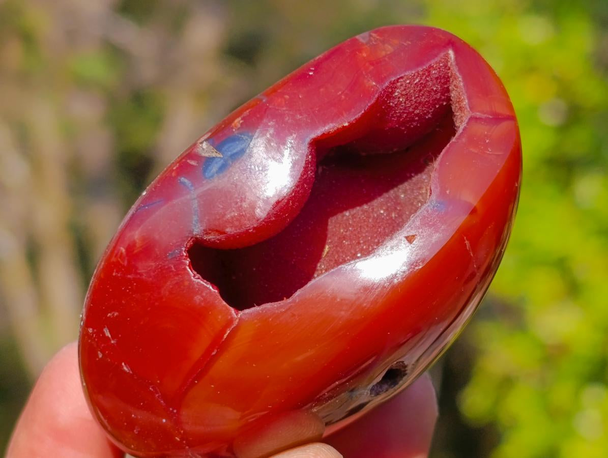 Polished Carnelian Agate Gemstone Geode Free Forms x 12 From Madagascar