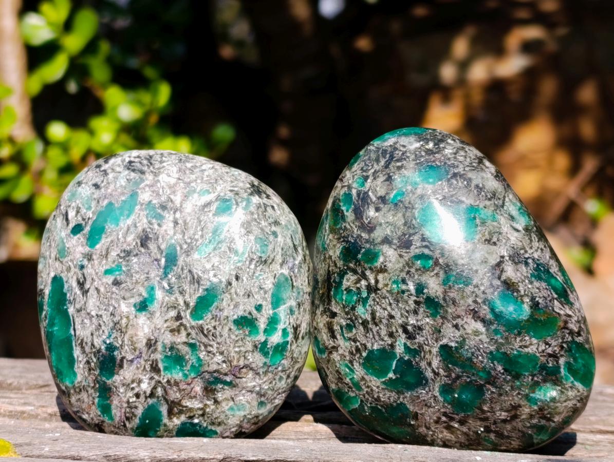 Polished Emerald Mica 'Mutokolite' Free Forms x 6 From Mutoko, Zimbabwe - Toprock Gemstones and Minerals 