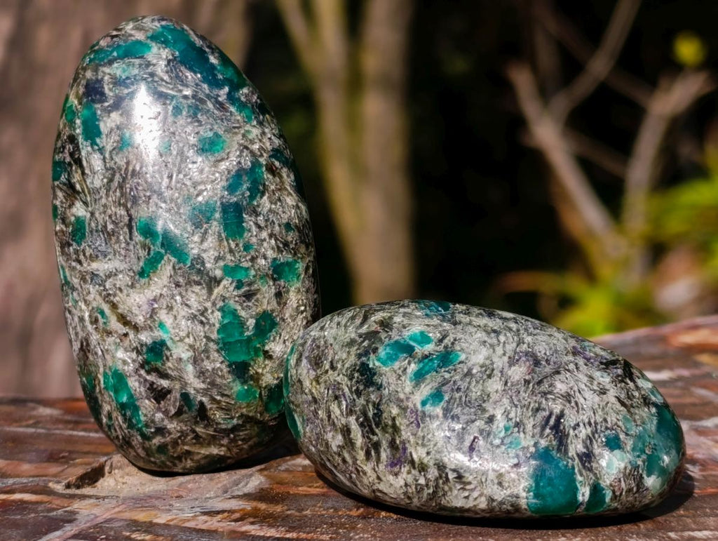 Polished Emerald Mica 'Mutokolite' Free Forms x 6 From Mutoko, Zimbabwe - Toprock Gemstones and Minerals 