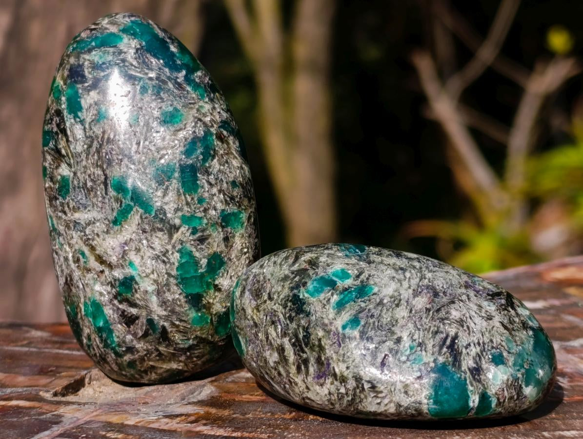 Polished Emerald Mica 'Mutokolite' Free Forms x 6 From Mutoko, Zimbabwe - Toprock Gemstones and Minerals 