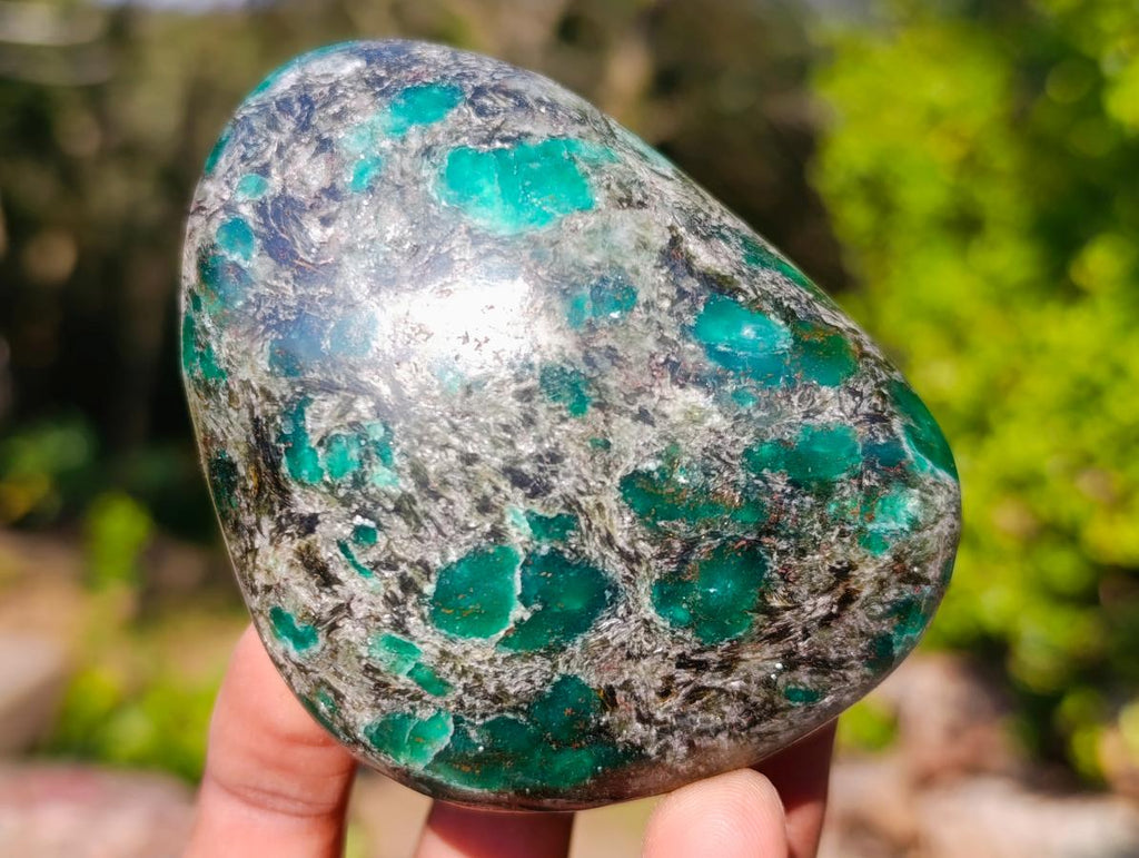 Polished Emerald Mica 'Mutokolite' Free Forms x 6 From Mutoko, Zimbabwe - Toprock Gemstones and Minerals 