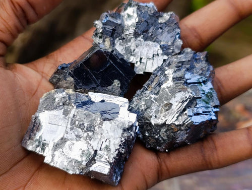 Natural Bright Silver Lead Galena Cobbed Specimens x 12 From Kaokoveld, Namibia - Toprock Gemstones and Minerals 