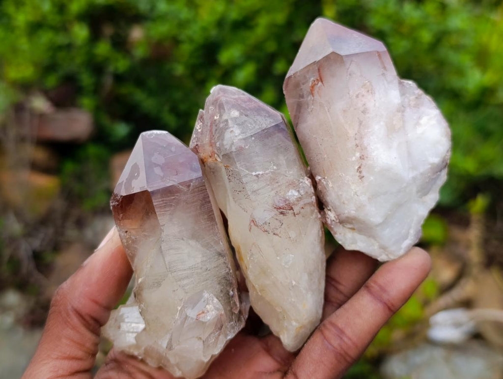 Natural Red Hematoid Quartz Crystals and Clusters x 12 From Karoi, Zimbabwe - Toprock Gemstones and Minerals 