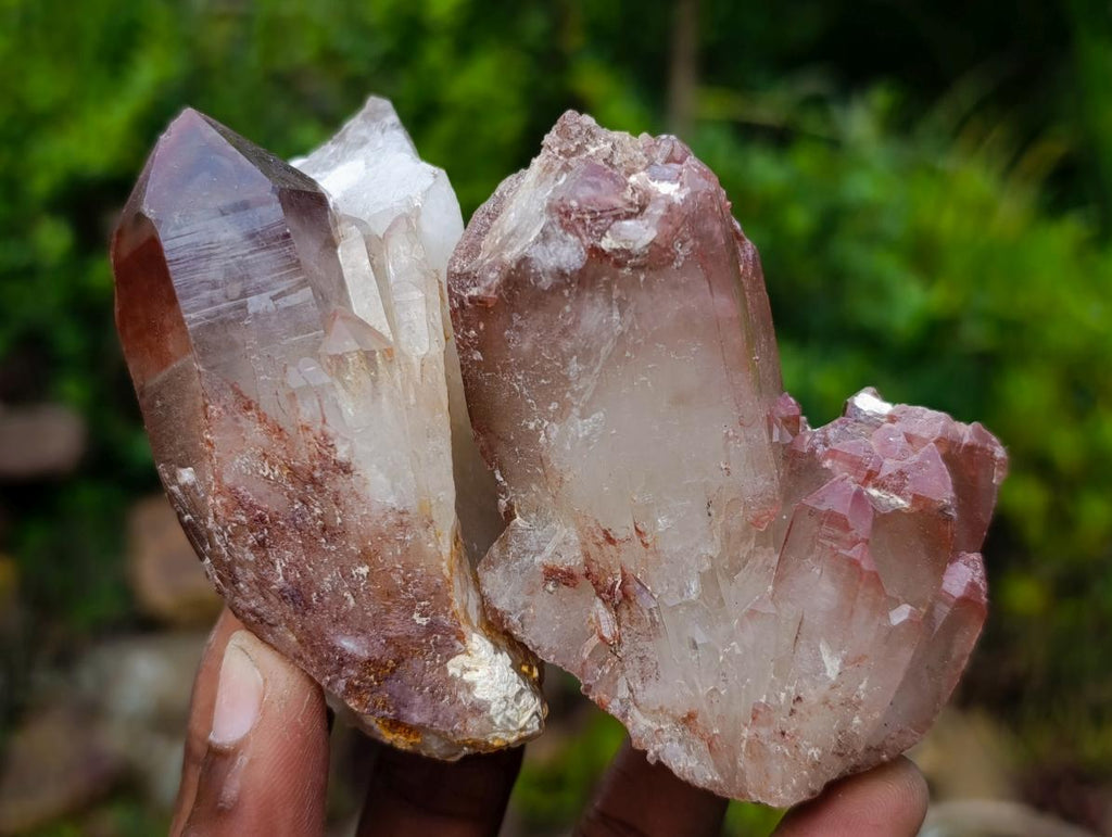 Natural Red Hematoid Quartz Crystals and Clusters x 12 From Karoi, Zimbabwe - Toprock Gemstones and Minerals 