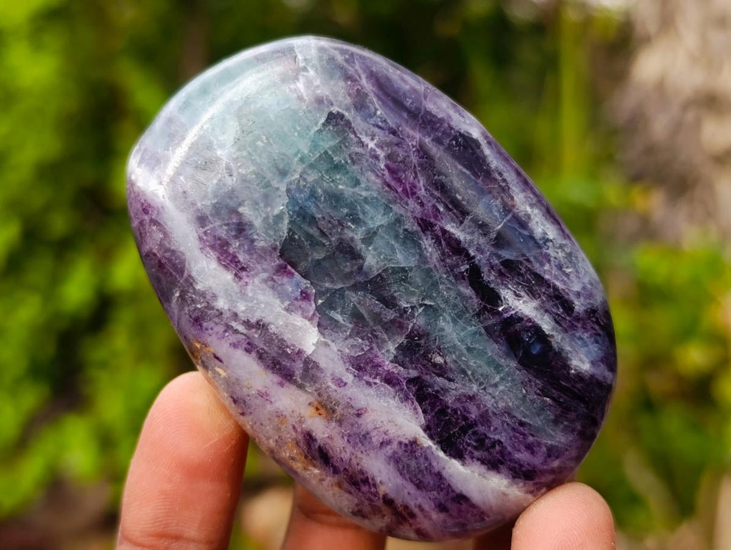 Polished Large Watermelon Fluorite Palm Stones x 12 From Uis, Namibia - Toprock Gemstones and Minerals 