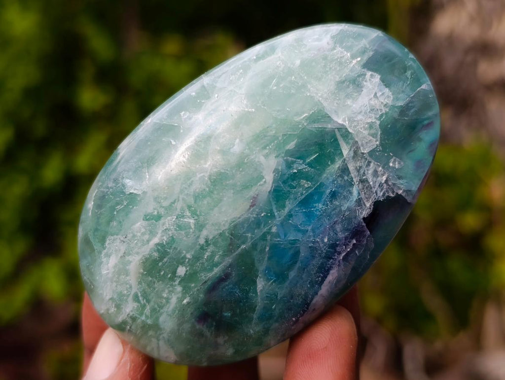 Polished Large Watermelon Fluorite Palm Stones x 12 From Uis, Namibia - Toprock Gemstones and Minerals 