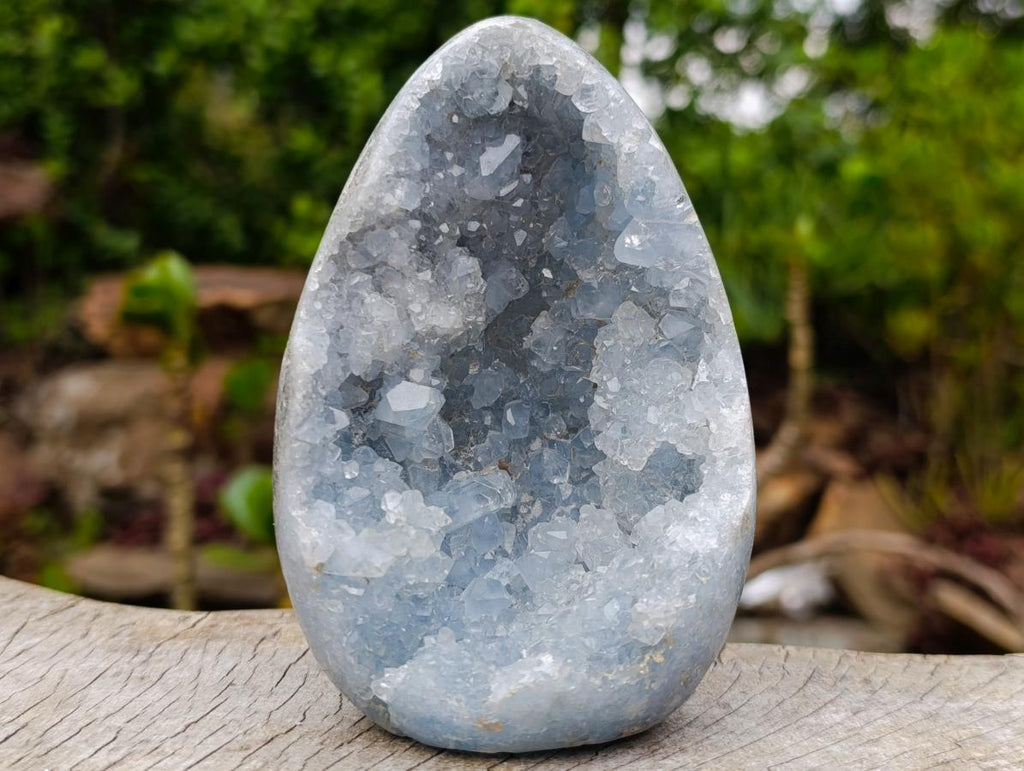 Polished Blue Celestite Standing Display Pieces x 2 From Sakoany, Madagascar - Toprock Gemstones and Minerals 