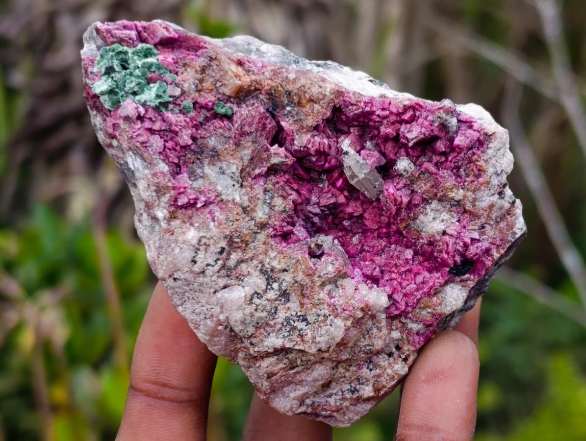 Natural Salrose Cobaltoan Dolomite Specimens with Malachite and Kaolinite x 6 From Kakanda, Congo - Toprock Gemstones and Minerals 