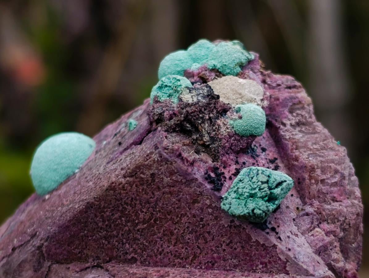 Natural Salrose Cobaltoan Dolomite Specimens with Malachite and Kaolinite x 6 From Kakanda, Congo - Toprock Gemstones and Minerals 