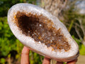 Polished Banded Agate with Crystalline Geodes x 2 From Maintirano, Madagascar