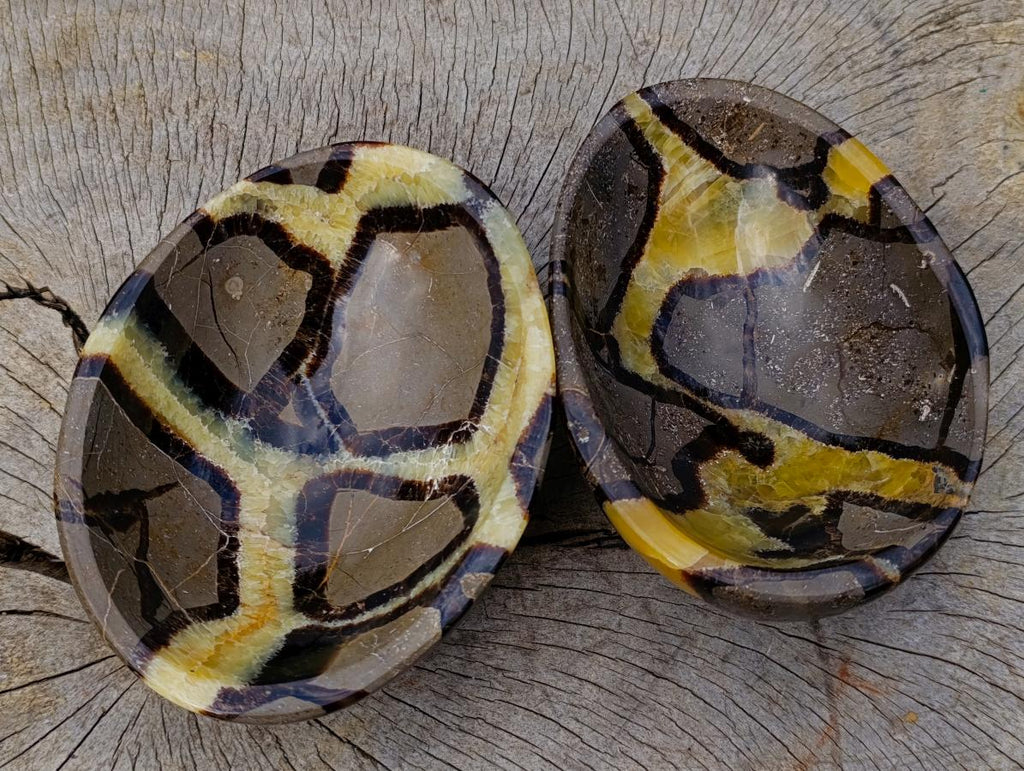 Polished Large Septerye Bowls x 2 From Mahajanga, Madagascar