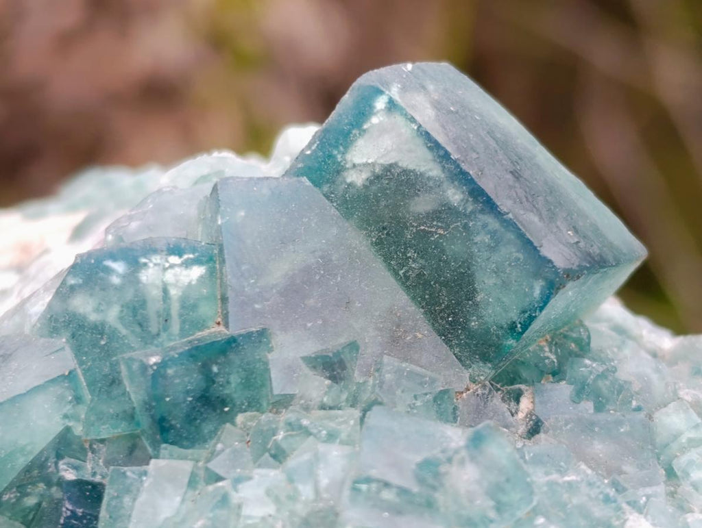 Natural Green Cubic Fluorite Specimens x 2 From Mandrosonoro, Madagascar