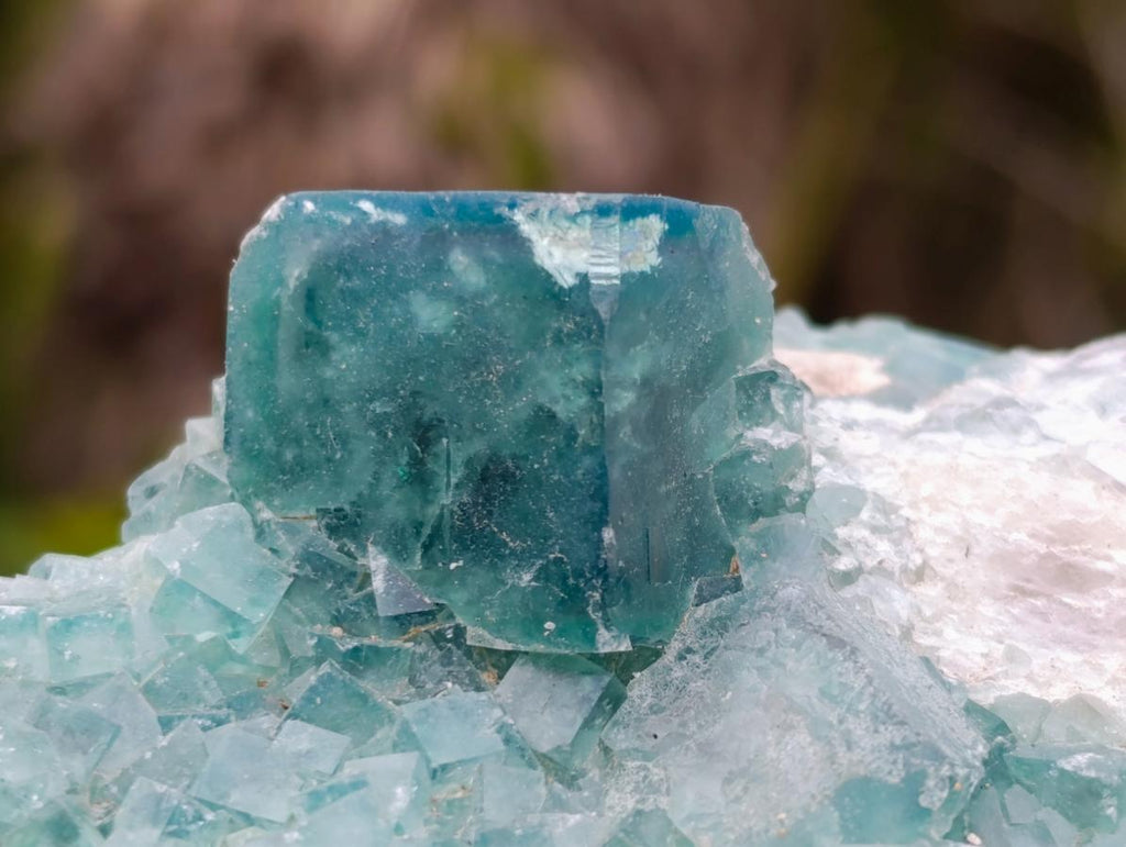 Natural Green Cubic Fluorite Specimens x 2 From Mandrosonoro, Madagascar