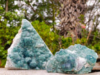 Natural Green Cubic Fluorite Specimens x 2 From Mandrosonoro, Madagascar