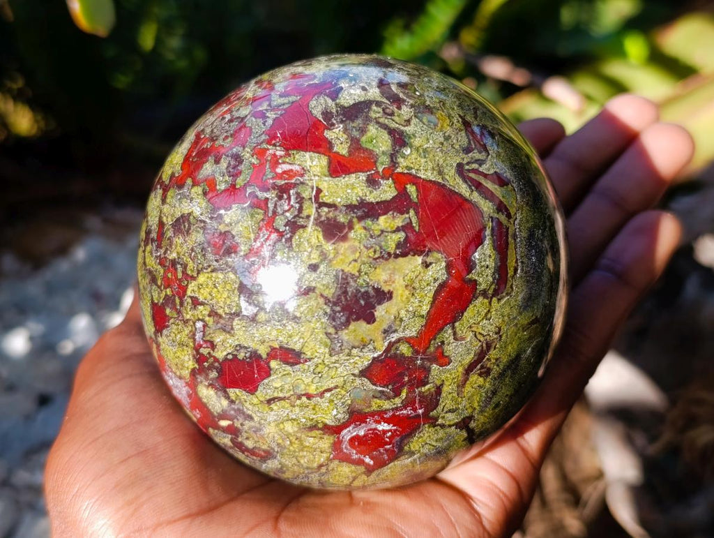 Polished Large Bastite Dragonsblood Stone Spheres x 2 From Tshipise, South Africa - Toprock Gemstones and Minerals 