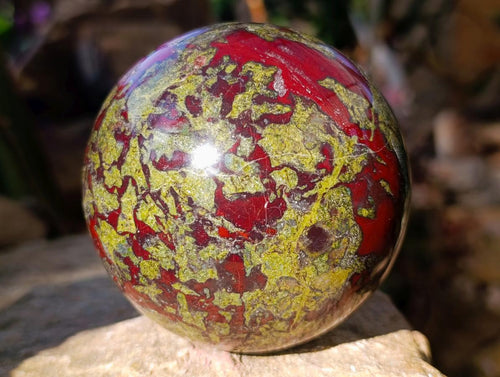 Polished Large Bastite Dragonsblood Stone Spheres x 2 From Tshipise, South Africa - Toprock Gemstones and Minerals 