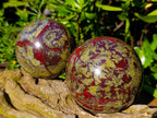 Polished Large Bastite Dragonsblood Stone Spheres x 2 From Tshipise, South Africa - Toprock Gemstones and Minerals 