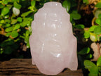 Polished Buddha Head Rose Quartz Carving x 3 From Madagascar - Toprock Gemstones and Minerals 