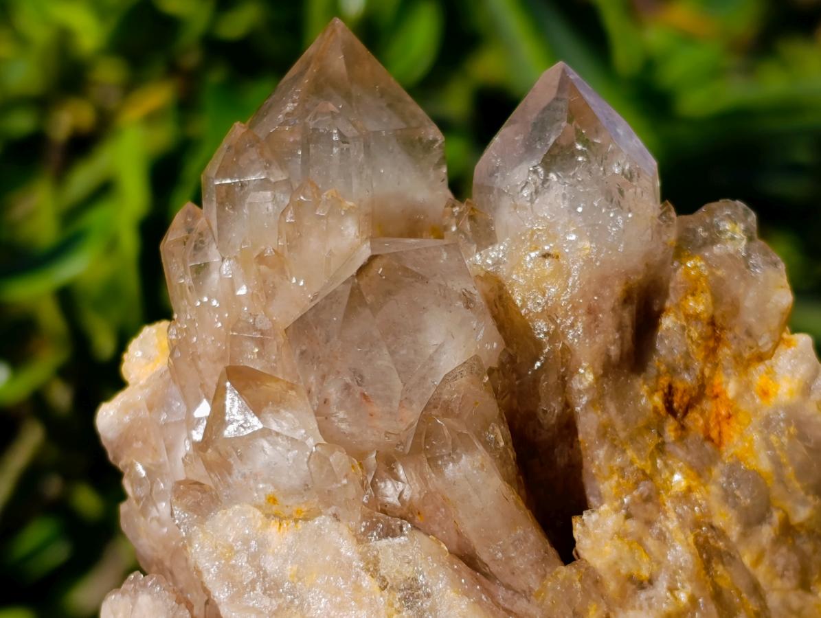 Natural Cascading White Phantom Smokey Luena Quartz Clusters x 2 From Luena, Congo - Toprock Gemstones and Minerals 