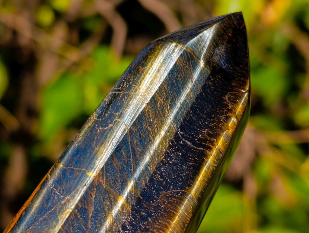 Polished Large Double Terminated Golden Tigers Eye Crystals x 2 From Prieska, South Africa - Toprock Gemstones and Minerals 