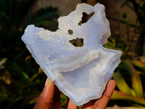 Natural Etched Blue Chalcedony Specimens x 2 From Nsanje, Malawi - Toprock Gemstones and Minerals 