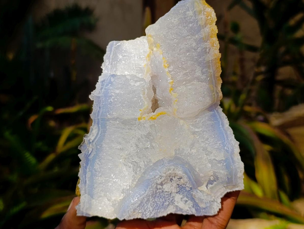 Natural Etched Blue Chalcedony Specimens x 2 From Nsanje, Malawi - Toprock Gemstones and Minerals 