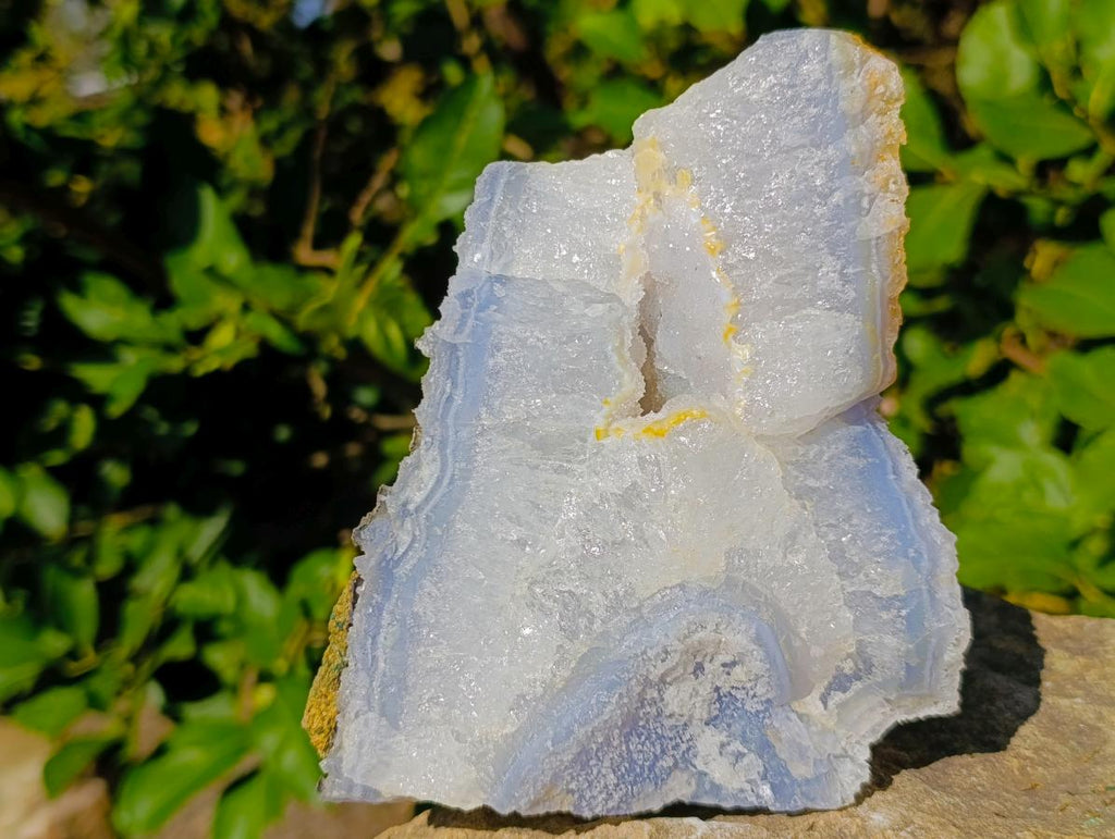 Natural Etched Blue Chalcedony Specimens x 2 From Nsanje, Malawi - Toprock Gemstones and Minerals 