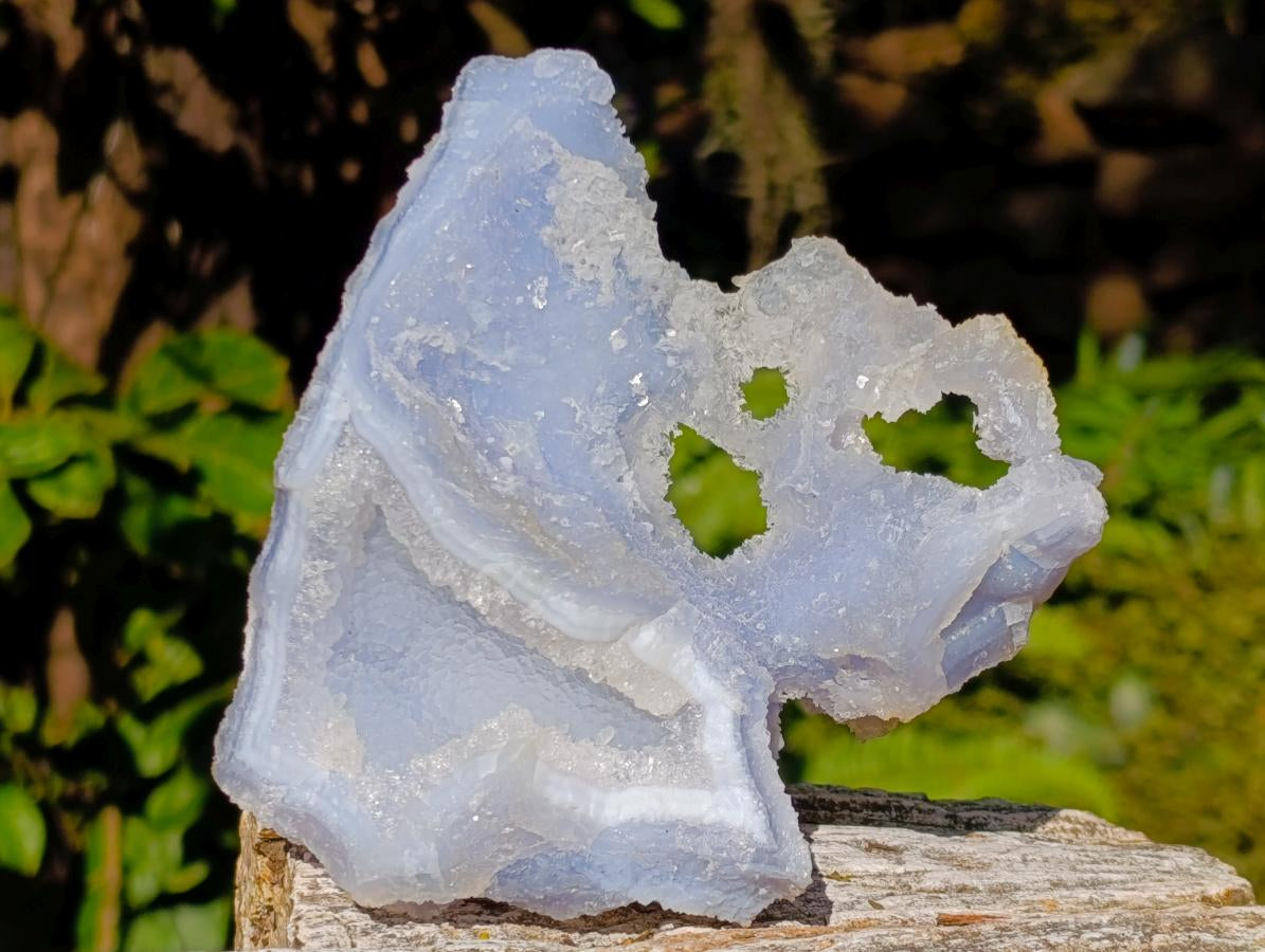 Natural Etched Blue Chalcedony Specimens x 2 From Nsanje, Malawi - Toprock Gemstones and Minerals 