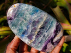 Polished Watermelon Fluorite Standing Display Pieces x 3 From Uis, Namibia - Toprock Gemstones and Minerals 