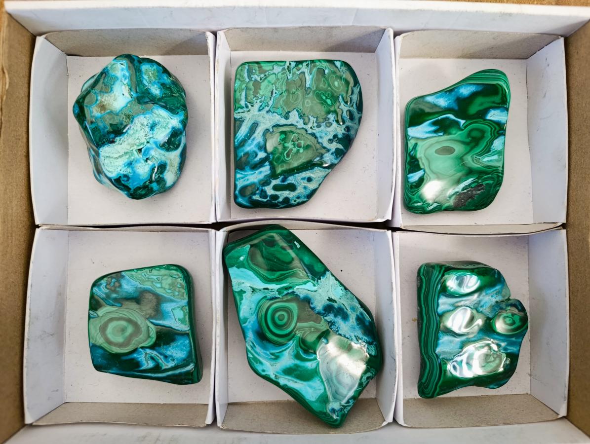 Polished Malacolla Free Forms x 6 From Kulukuluku, Congo - Toprock Gemstones and Minerals 