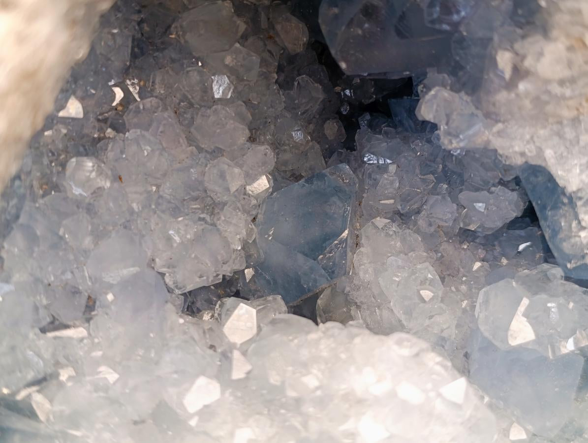 Natural XL Blue Celestite Geode Specimen x 1 From Sakoany, Madagascar - Toprock Gemstones and Minerals 