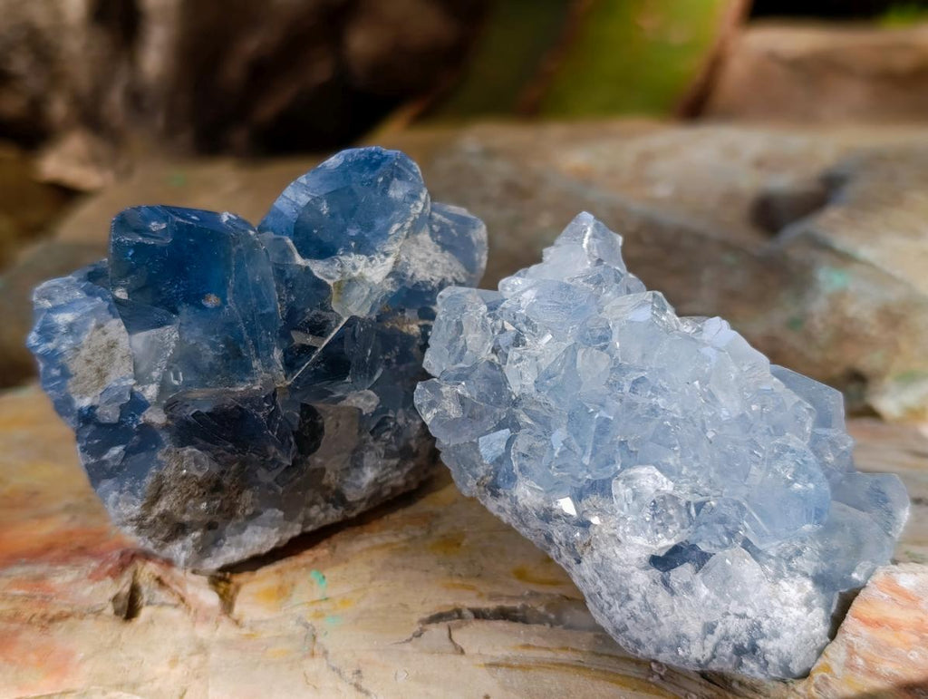 Natural Blue Celestite Specimens x 40 From Sakoany, Madagascar