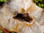 Polished One Side Lemur Island Agate Crystalline Geode x 1 From Nosy Varika, Madagascar