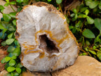 Polished One Side Lemur Island Agate Crystalline Geode x 1 From Nosy Varika, Madagascar