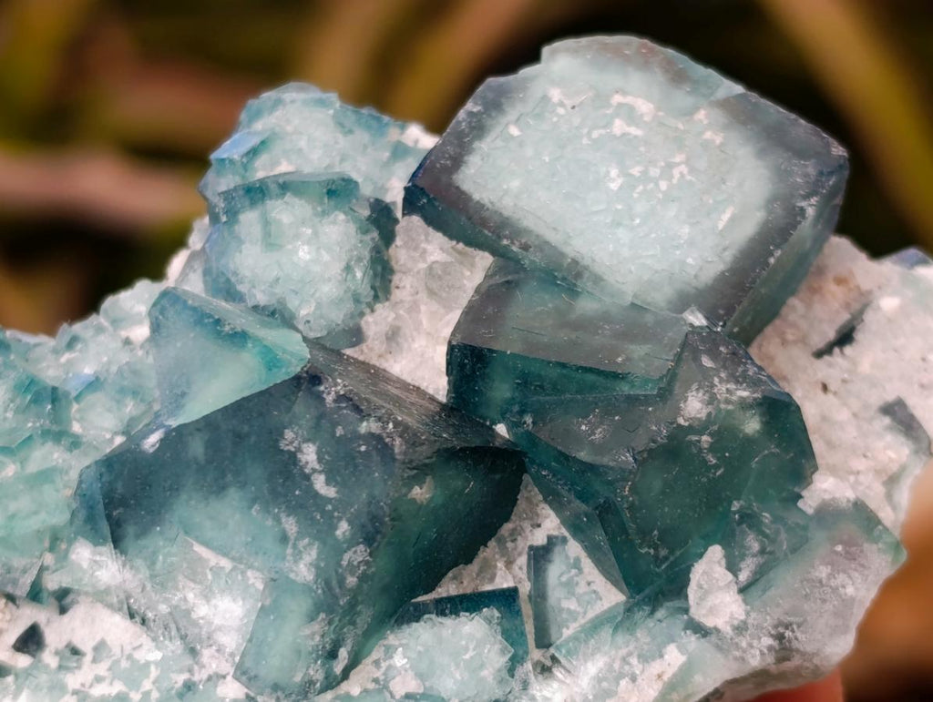 Natural Green Cubic Fluorite Specimens x 6 From Mandrosonoro, Madagascar - Toprock Gemstones and Minerals 